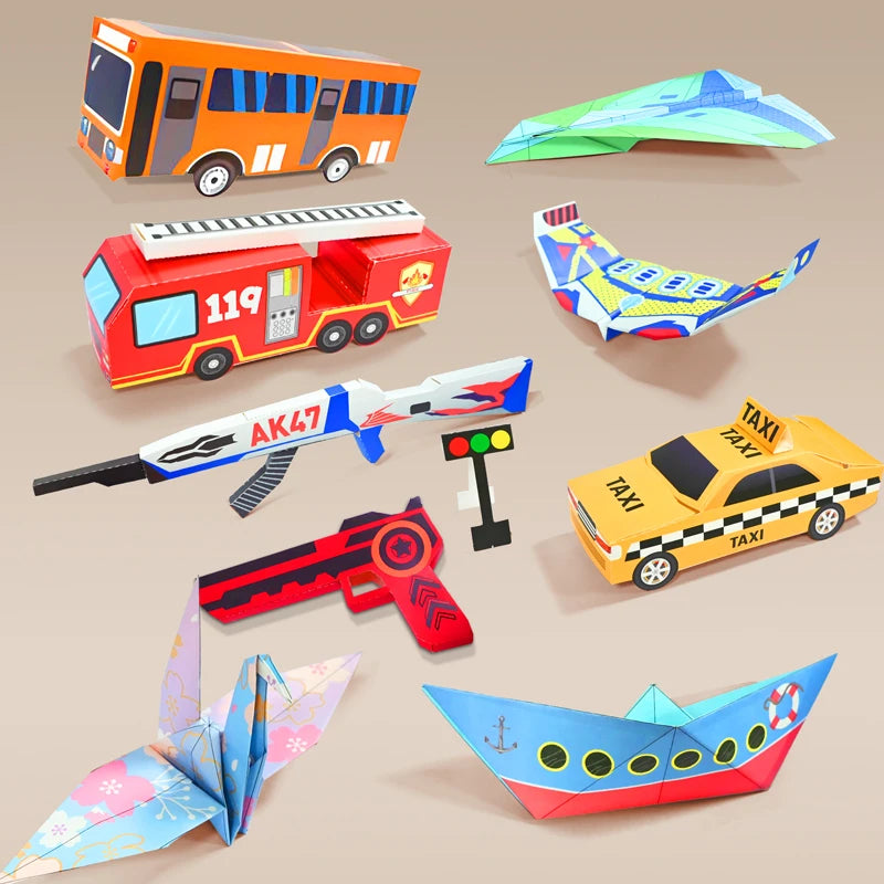 36 Sheets Kids Paper Airplane Origami Kit STEM Educational DIY Craft Toy Set Fun Parent-Child Activity Birthday Party Favor Gift