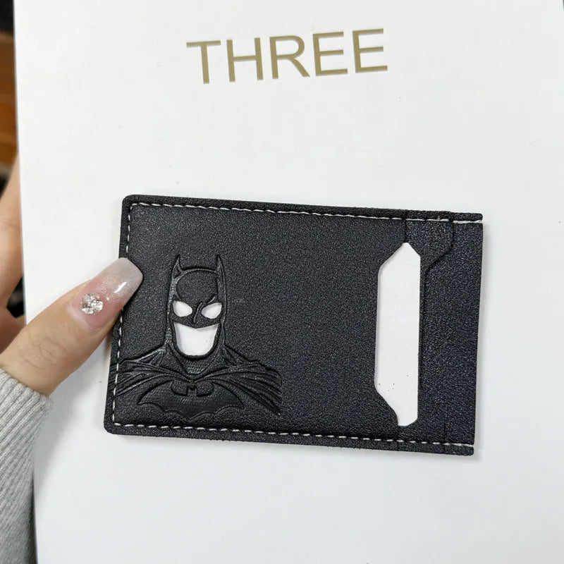1 Leather Super Anime ID Card Holder Personalized Superhero Mask Card Case Gift