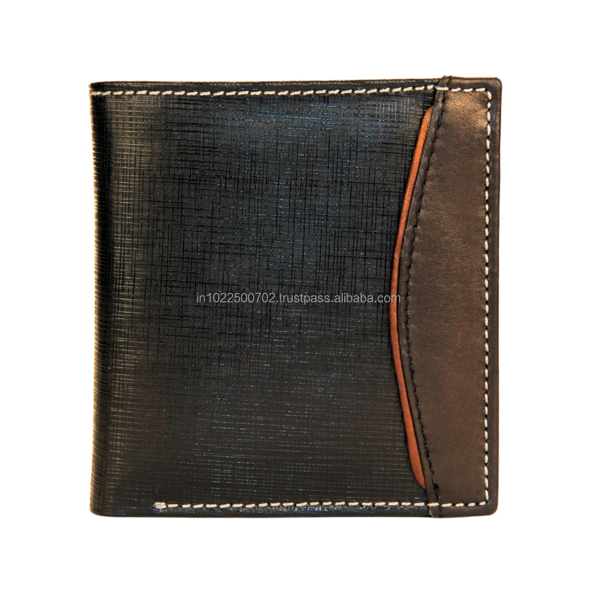 Men's Luxury Short RFID Wallet Genuine Leather with Open Closure Geometric Pattern Custom Logo Card Holder Gift Box Wholesale