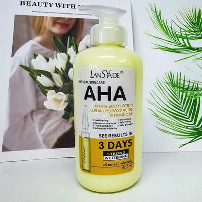 500ml Whitening Body Cream AHA Hydroxy Acids Vitamin C&E Moisturizing Lightening Body Lotion Remove Acne Marks Skin Care