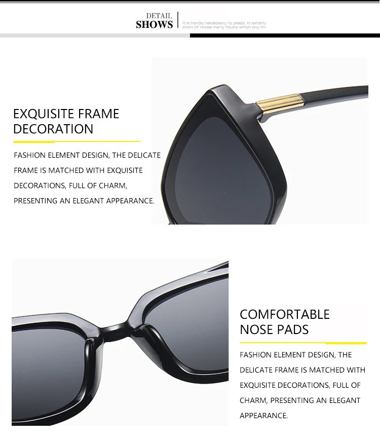 Versatile High-end Oversized Sunglasses Unisex Daily Commute Sunscreen UV Protection Glasses 1180