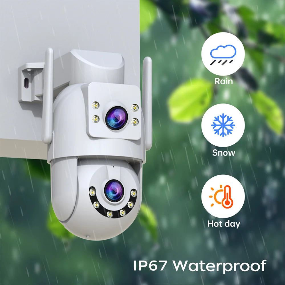Jooan 4K 8MP HD Wifi PTZ Camera Outdoor 5G Wifi Dual Lens Security IP Cameras 5X Zoom AI Tracking ONVIF CCTV Surveillance Camera
