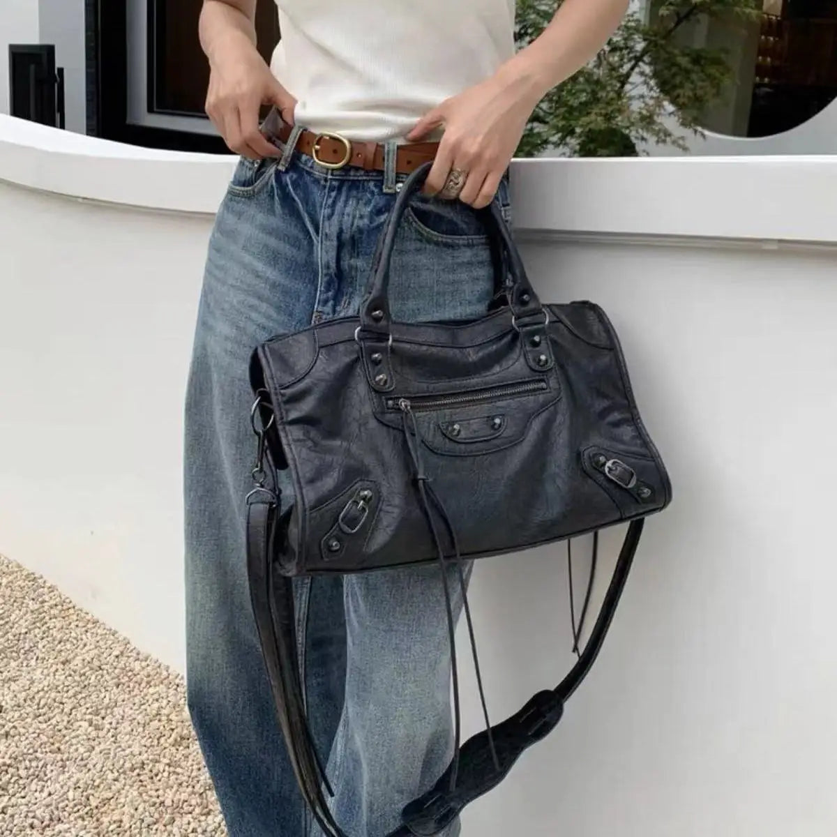 Y2K PU Leather Shoulder & Crossbody Bag