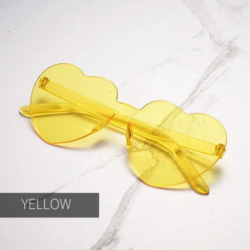 Clearance_Free shipping 2023 Candy color heart shape ocean personality Frameless Children's Sunglasses Fashion Candy Love Sungla