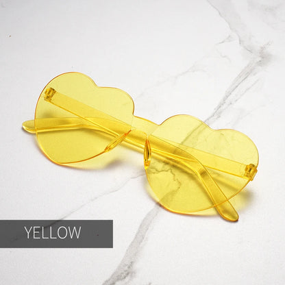 Clearance_Free shipping 2023 Candy color heart shape ocean personality Frameless Children's Sunglasses Fashion Candy Love Sungla