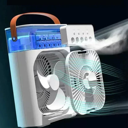 Mini 3 In 1 USB Air Cooler Portable Desk Humidifier Fan With LED Night Light