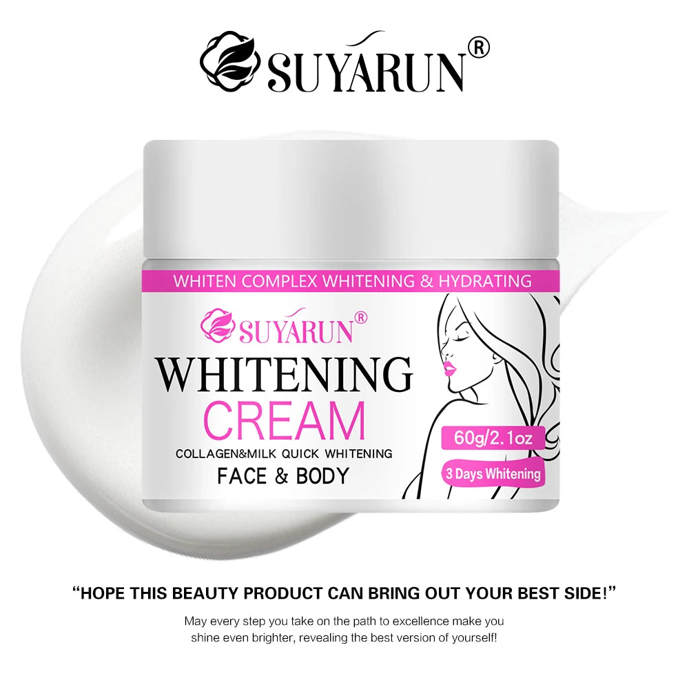 SUYARUN Christmas Gift Brightening Cream-Whitening Moisturizer for Glowing Skin, Festive Hydrating Skincare Set with Luxury Box.