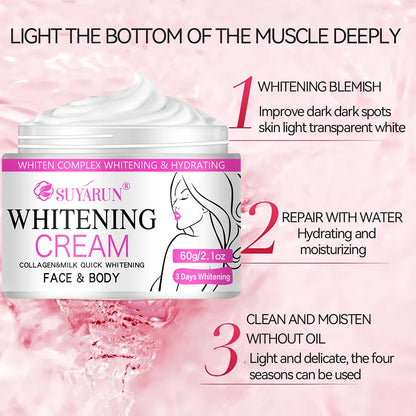 SUYARUN Christmas Gift Brightening Cream-Whitening Moisturizer for Glowing Skin, Festive Hydrating Skincare Set with Luxury Box.