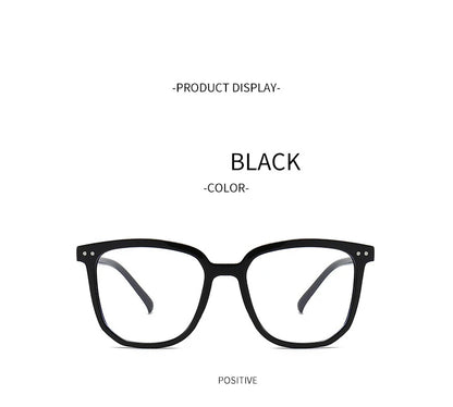 Minimalist Square Blue Light Blocking Glasses Personality Rivets Plain Face Slimming Unisex Clear Glasses 1962
