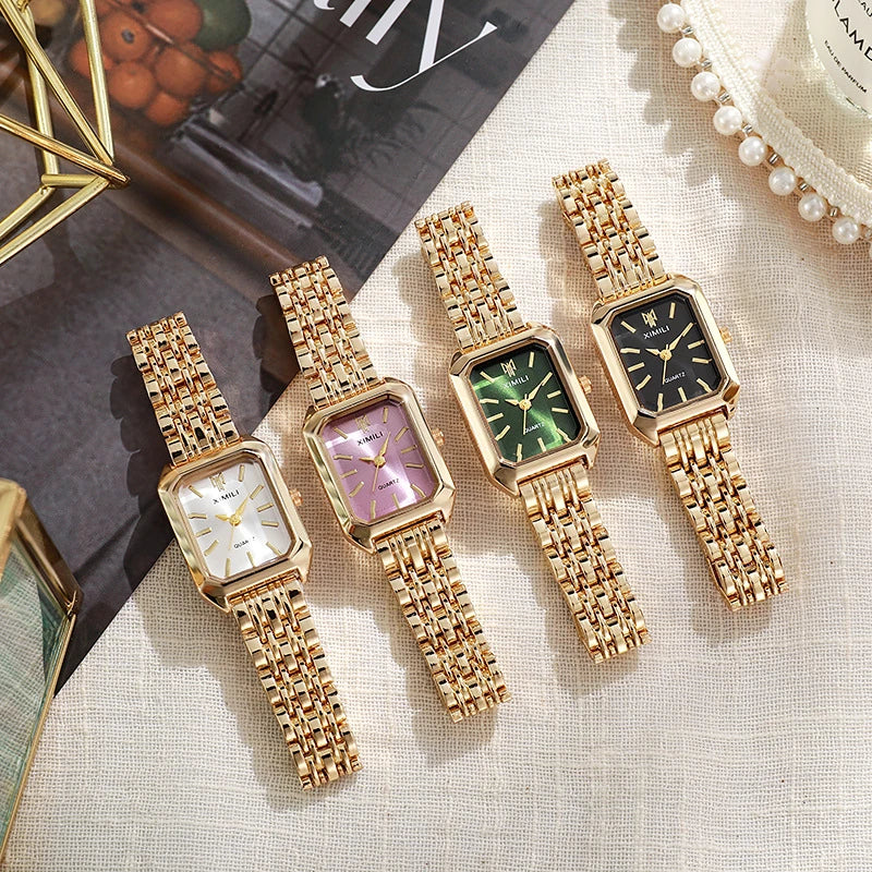 2026 Hot Brand Stainless Steel Strap Watch Women Luxury Gift Quartz Wristwatch Student Fashion Simple Square Quartz Watches