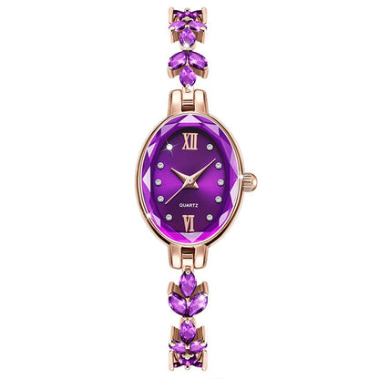 UTHAI V22 Women's Watches Light Luxury Diamond Inlaid Female Watch Waterproof Oval Ladies Fashion Quartz Bracelet Wristwatch