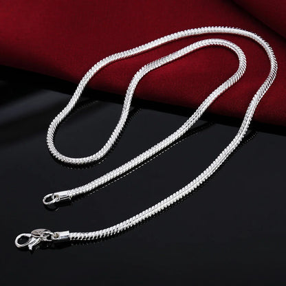 45-60cm 925 Silver 1MM/2MM/3MM solid Snake Chain Necklace For Men Women Fashion Jewelry for pendant