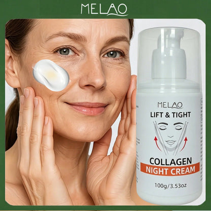 MELAO Lift & Tight Collagen Night Cream, Facial Moisturizer, Lifting Tightening Face Cream to Reduce Sagging & Smooth Wrinkles