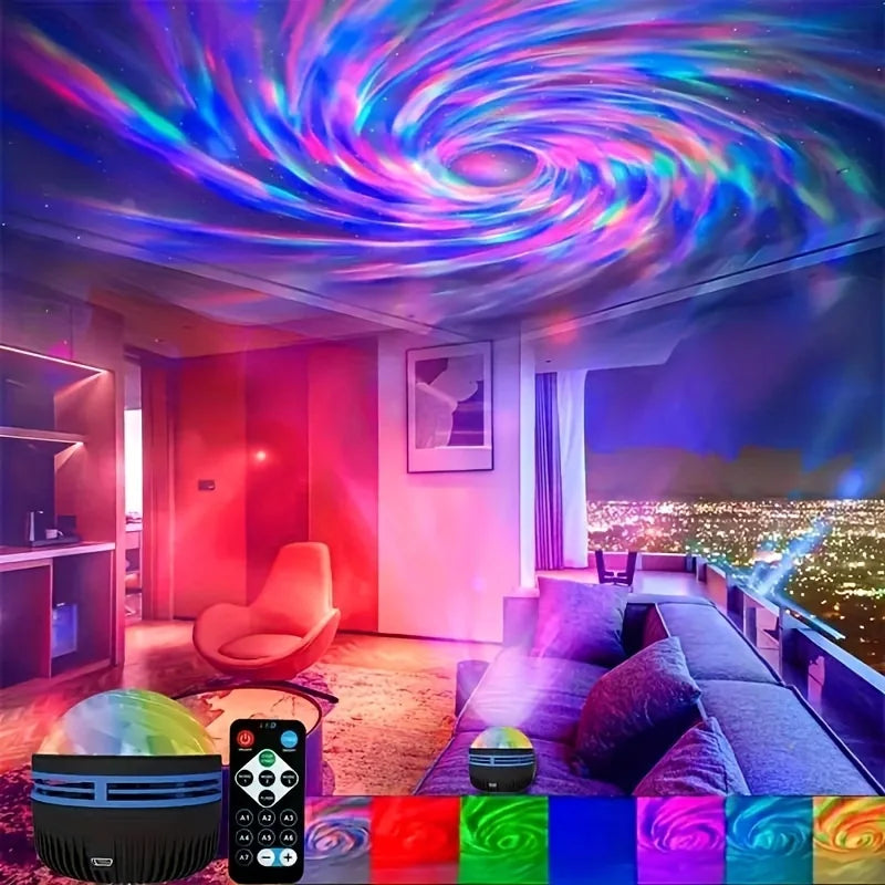 Aurora Crystal Projector Night Light with Remote Control | অরোরা ক্রিস্টাল প্রজেক্টর নাইট লাইট