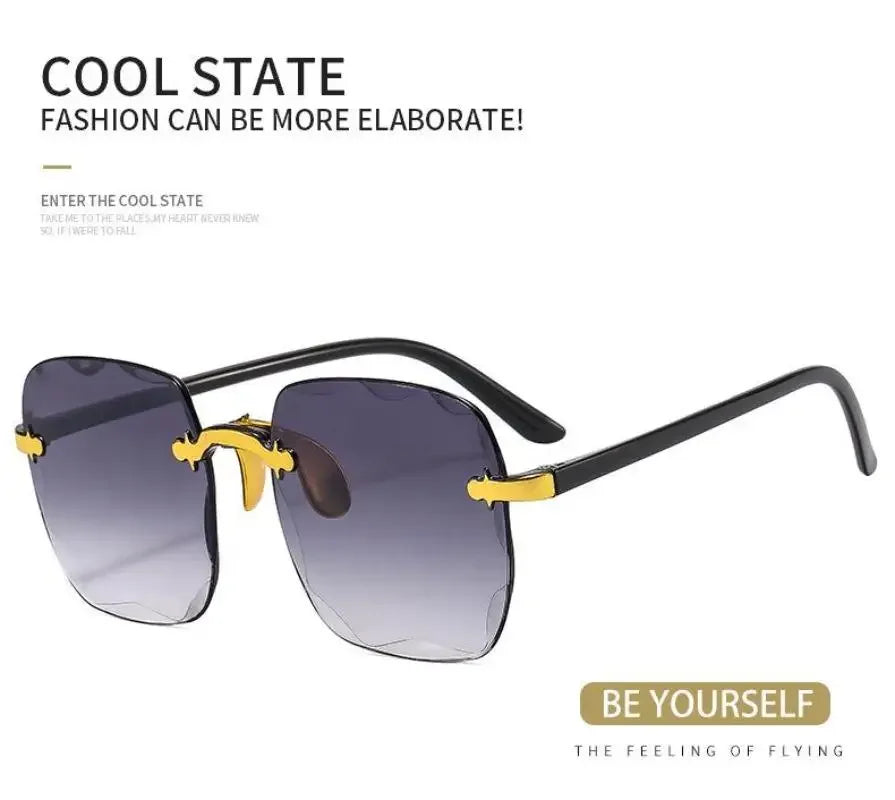 Frameless Sunglasses Y2K Gradient Fashion Korean Hip Pop Anti Ultraviolet Elegant Luxury Outdoor Travel Eyewear Women Unisex