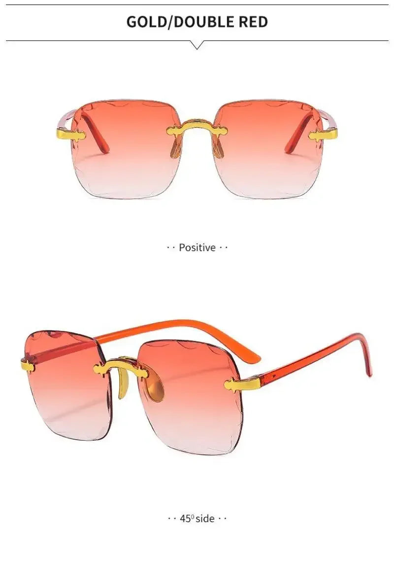 Frameless Sunglasses Y2K Gradient Fashion Korean Hip Pop Anti Ultraviolet Elegant Luxury Outdoor Travel Eyewear Women Unisex