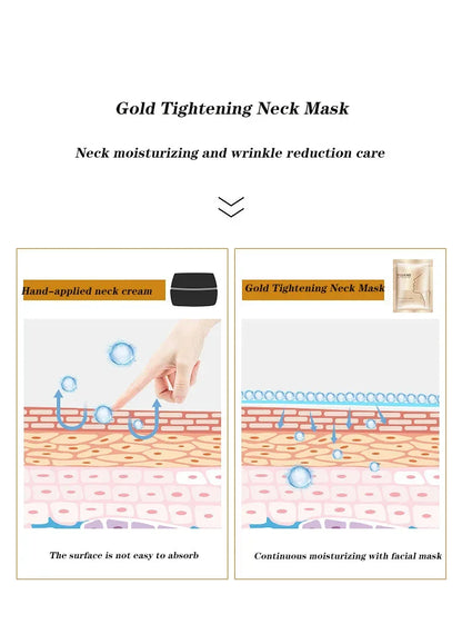 Gold Firming Neck Mask Moisturizing Nourishing Brightening Hydrating Neck skincare Masks Beauty Necks Skin Care Products