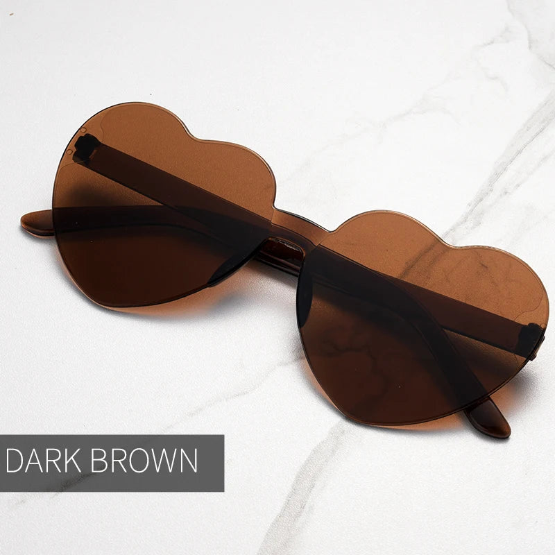 Clearance_Free shipping 2023 Candy color heart shape ocean personality Frameless Children's Sunglasses Fashion Candy Love Sungla