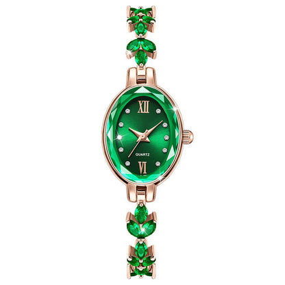 UTHAI V22 Women's Watches Light Luxury Diamond Inlaid Female Watch Waterproof Oval Ladies Fashion Quartz Bracelet Wristwatch