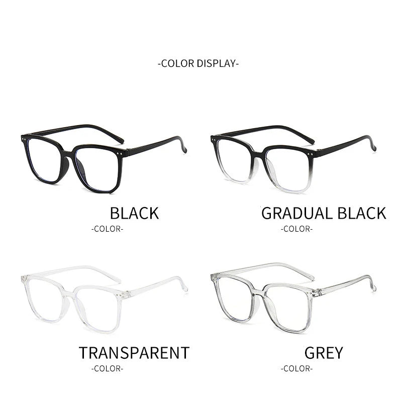 Minimalist Square Blue Light Blocking Glasses Personality Rivets Plain Face Slimming Unisex Clear Glasses 1962