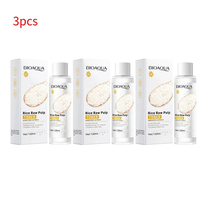 BIOAOUA Rice Raw Pulp Face Toner Moisturizing Water Brightening Lifting Deep Facial Cleanser For Young Glowy Korean Skin Care