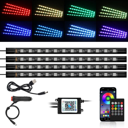 Automotive Ambient Light Foot Interior Modification LED Ambient Light Car USB/Cig Music Atmosphere Decorative Strip Lamp