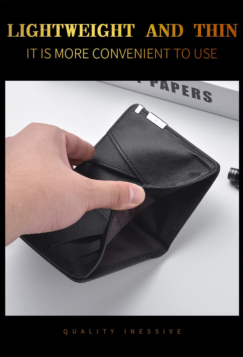 Men's Mini Ultra-Thin Vertical Style Short Wallet with Multiple Card Slots Credit Card Holder Youth Compact Wallet
