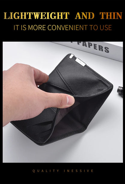 Men's Mini Ultra-Thin Vertical Style Short Wallet with Multiple Card Slots Credit Card Holder Youth Compact Wallet