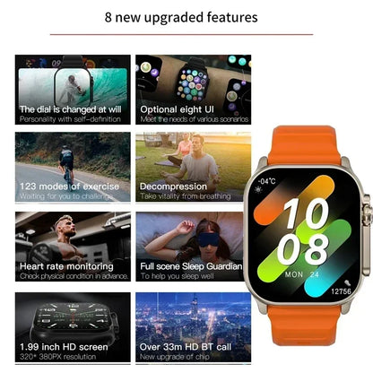 New Watch T10 Ultr Smart Watch Men 49mm 2.09 Inch NFC Women GPS Track Bluetooth Call BT Music Games Wireless Charging Smartwatch