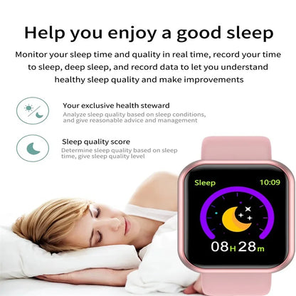 Y68 Smart Watch Men Women Heart Rate Oxygen Blood Pressure Monitoring Multi-Function Sleep Monitoring Smartwatch for Ios Android