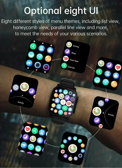 New Watch T10 Ultr Smart Watch Men 49mm 2.09 Inch NFC Women GPS Track Bluetooth Call BT Music Games Wireless Charging Smartwatch