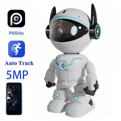 5MP PTZ WIFI IP Camera Wireless Home Security Robot Camera 360° Two Way Audio Auto Tracking Invisible Lens Indoor Baby Monitor