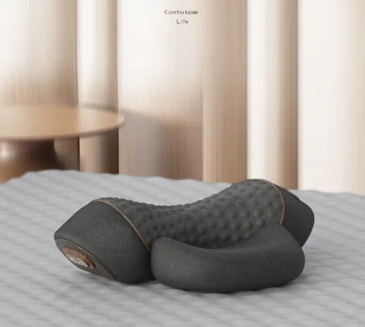 Portable U-Shape Cervical Massage Cushion Heat Vibration Neck Pillow for Travel Office Pain Relief