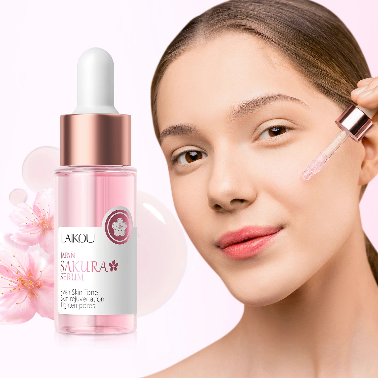 LAIKOU Sakura Serum Shrink Pores Remove Acne Skin Rejuvenation Whitening Essence