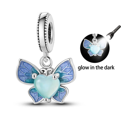 Colorful 925 Silver Plated Butterfly Zircon Charm Bead For Diy Bracelets