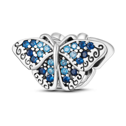 Colorful 925 Silver Plated Butterfly Zircon Charm Bead For Diy Bracelets