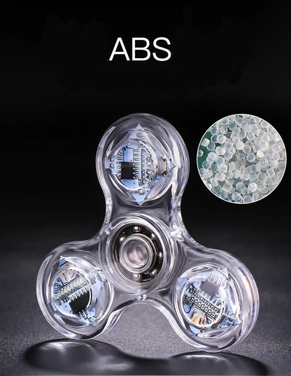 Fidget Spinner Crystal Luminous LED Light Hand Top Spinners Glow in Dark EDC Stress Relief Toys Kinetic Gyroscope for Children