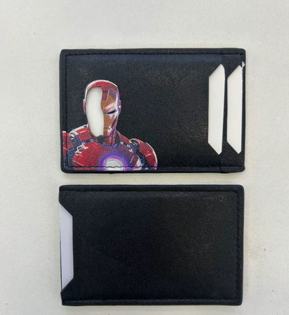1 Leather Super Anime ID Card Holder Personalized Superhero Mask Card Case Gift