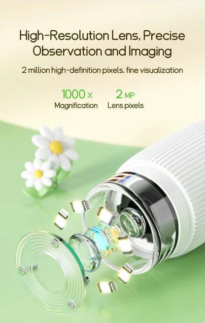 Microscope for Kids Children Microscope with 2 Inch Screen 1000x Zoom Mini Handheld Microscope Camera Christmas Birthday Gifts