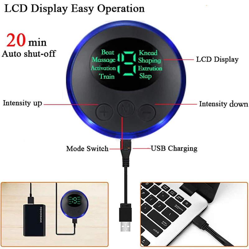 Remote Controller Rechargeable EMS Foot Massager Pad, Portable Electric EMS Muscle Stimulation Massage Mat Relief Pain Relax