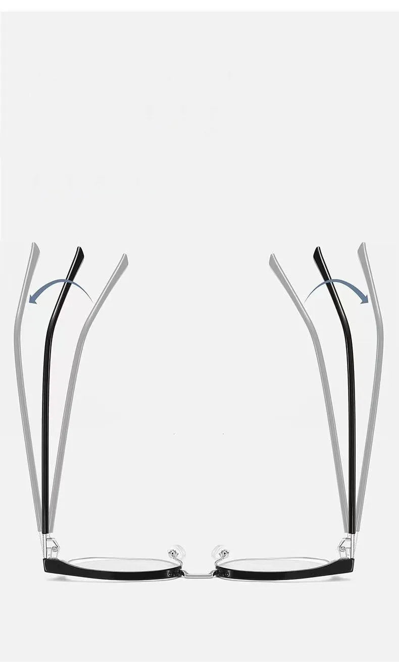 Fashion Unisex Square Plain Glasses for Men Women Metal Frame Glasses Polygon Eyeglasses Gentle Black anti Blue Light Glasses