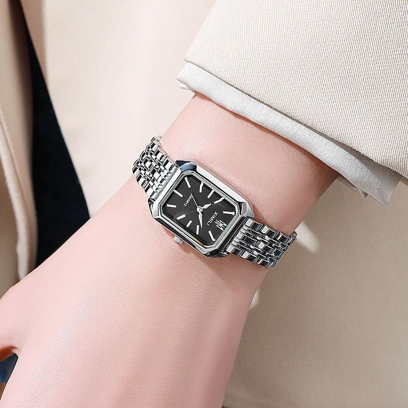 2026 Hot Brand Stainless Steel Strap Watch Women Luxury Gift Quartz Wristwatch Student Fashion Simple Square Quartz Watches