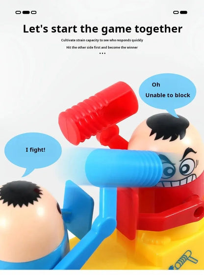 Mini Children's Head Knocking Little Man Fighting Red and Blue Attack and Defense Twin Parent Child Finger Fighting Game Machine