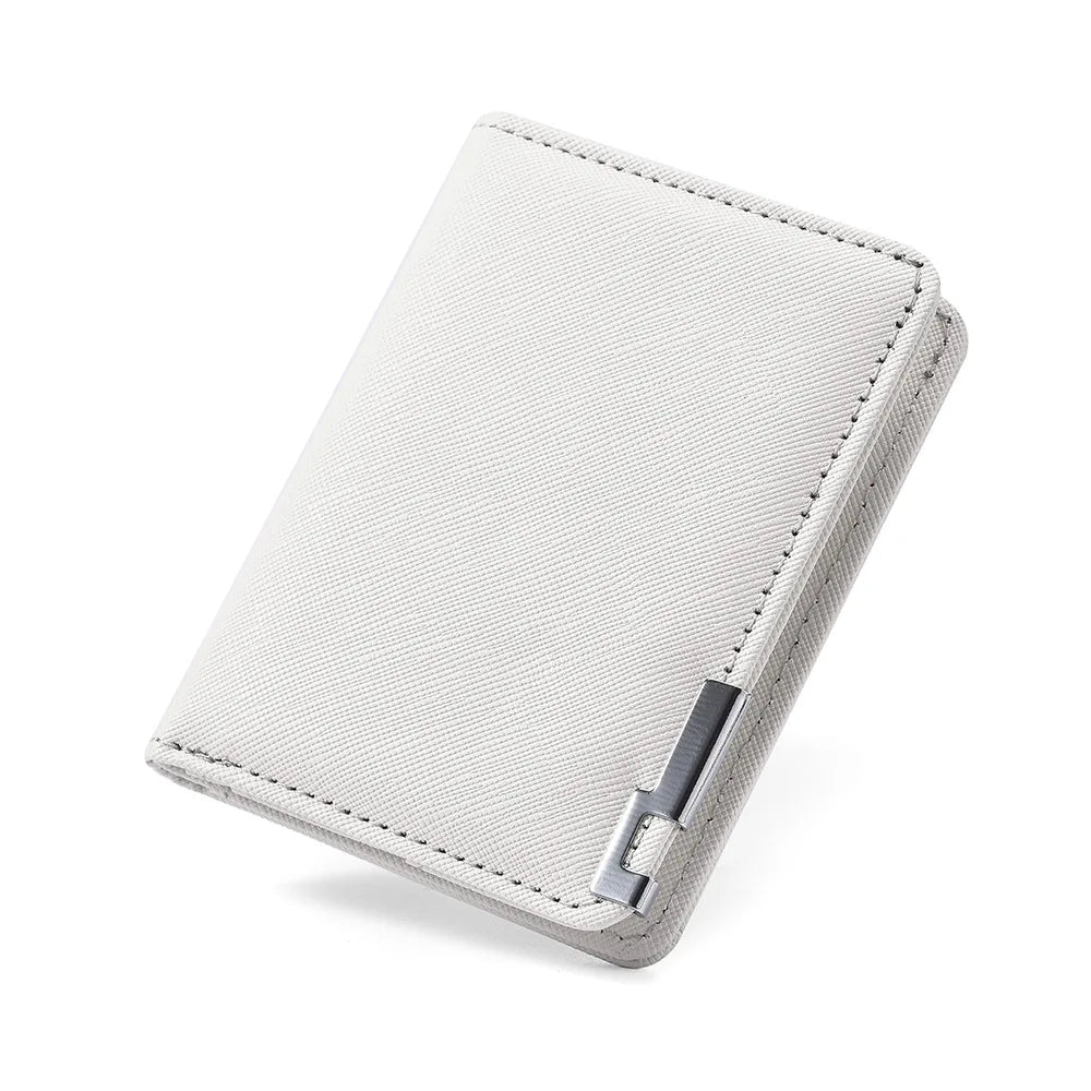 Men's Mini Ultra-Thin Vertical Style Short Wallet with Multiple Card Slots Credit Card Holder Youth Compact Wallet
