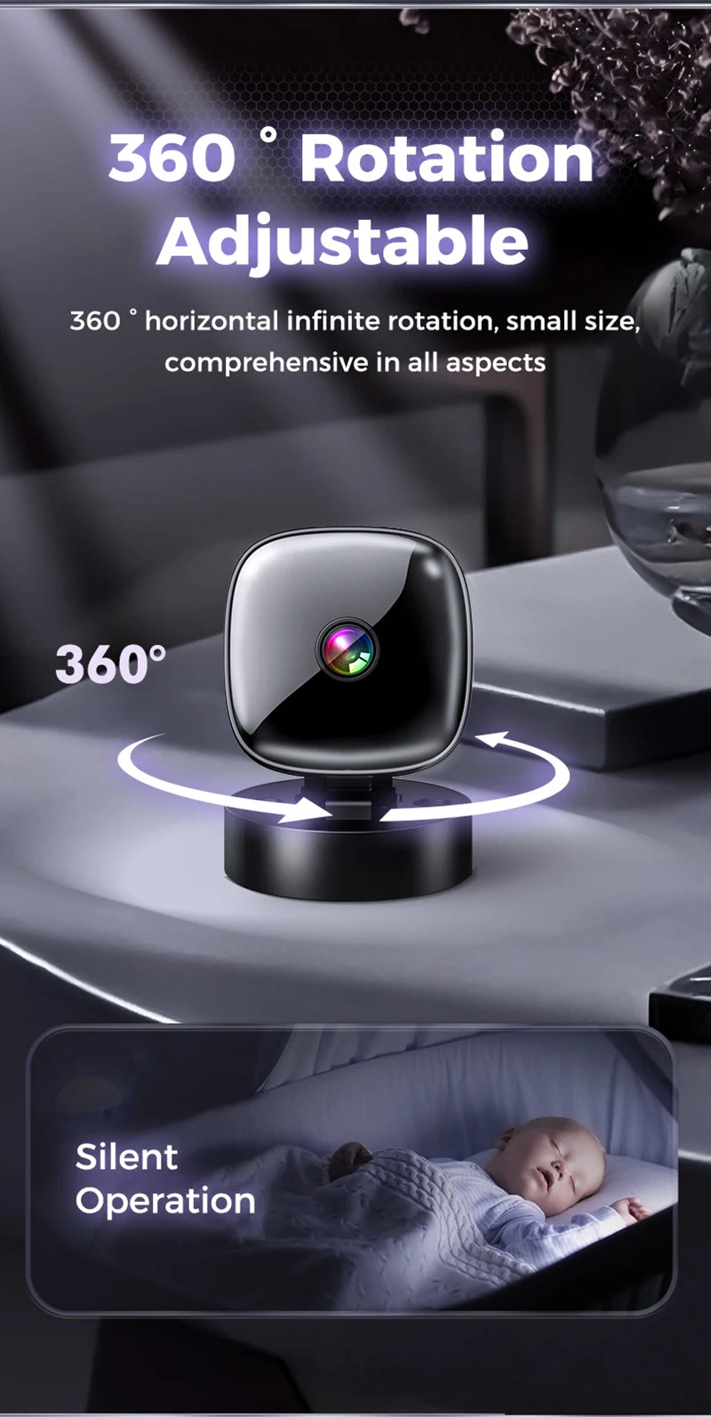 Lenovo 1080P HD Camera 2.4G Wifi Wireless Security Protection Remote Monitor Camcorders Home Phone Connectivity Smart Device