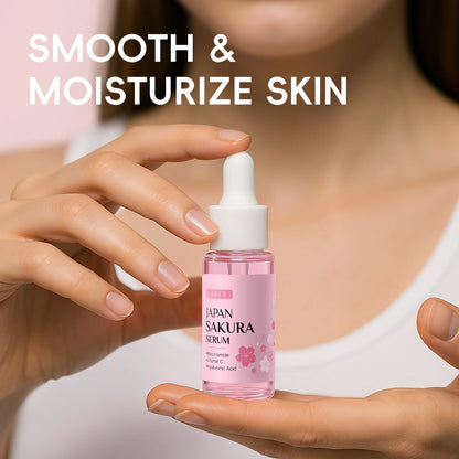 LAIKOU Japan Sakura Serum 17ml Tighten Pores Moisturizing Balance Skin Tone Brightening Facial Essence
