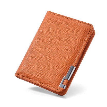 Men's Mini Ultra-Thin Vertical Style Short Wallet with Multiple Card Slots Credit Card Holder Youth Compact Wallet