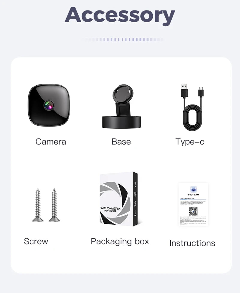Lenovo 1080P HD Camera 2.4G Wifi Wireless Security Protection Remote Monitor Camcorders Home Phone Connectivity Smart Device