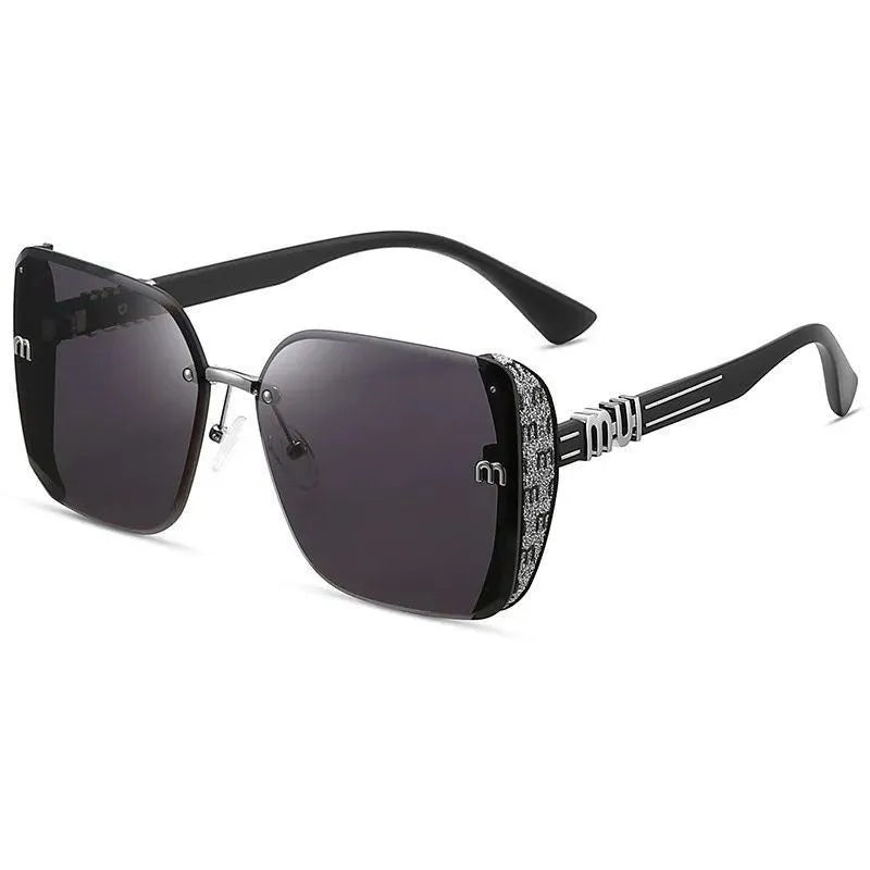 Square Sparkling Sunglasses for Women Men Luxury Ocean Lens Oversized Fashion Shades