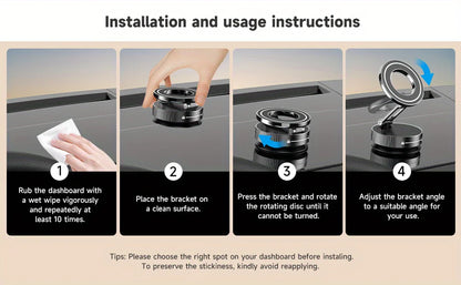 Upgraded Aluminum Alloy Nano Gel Vacuum Magnetic Phone Holder – 360° Rotating, 110LBS Strong Suction for Car, Kitchen & Smooth